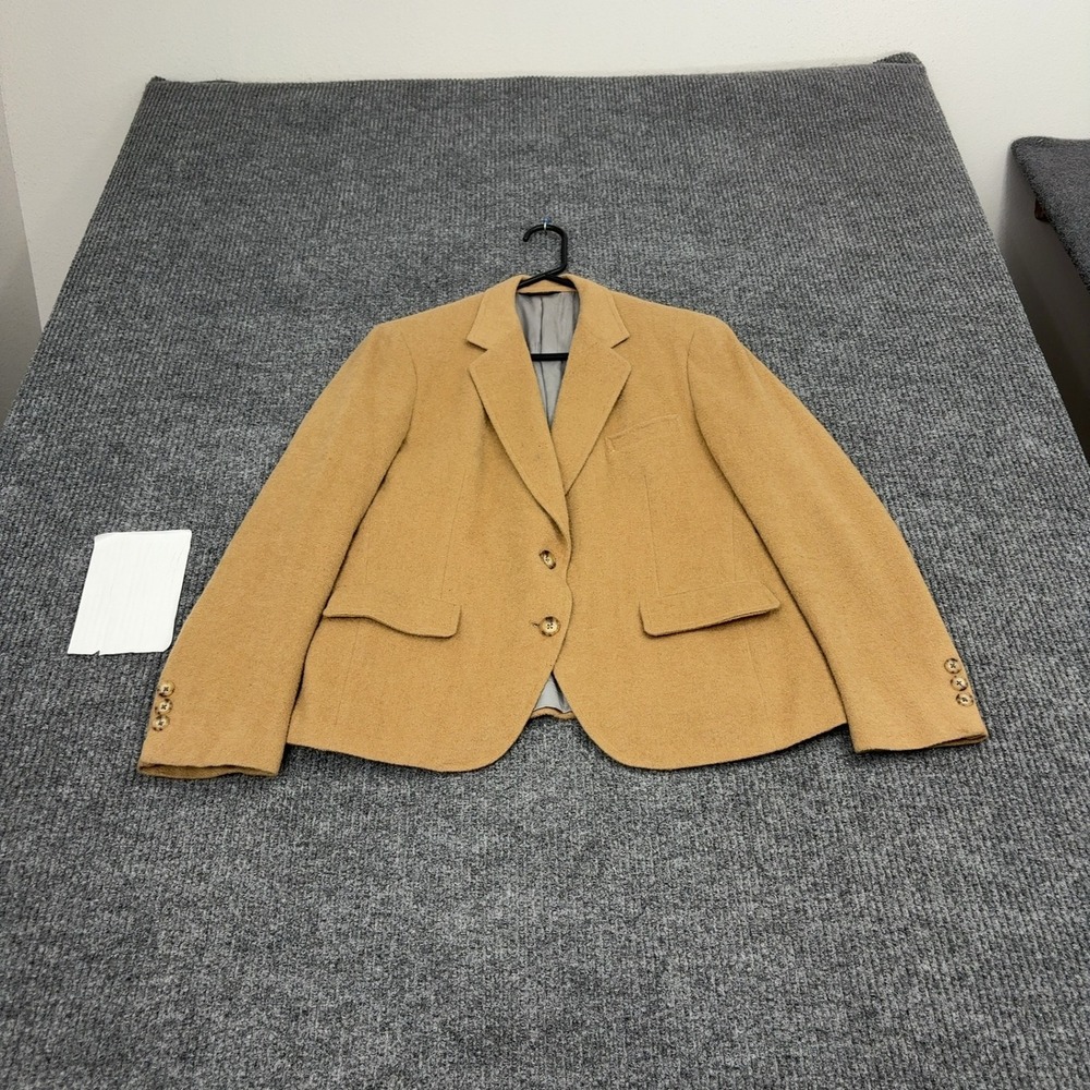 Vintage Corbin Ltd Blazer Mens 38 Tan Wool Two Button Made in USA Classic
